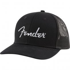 Fender Silver logo Snapback Hat BLK