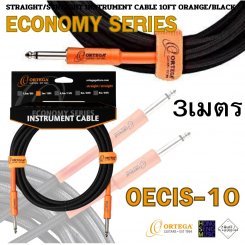 Ortega OECIS-10 Instrument Cable - 3m/10ft. Black Tweed, STRAIGHT/STRAIGHT, Economy Series laidas gi
